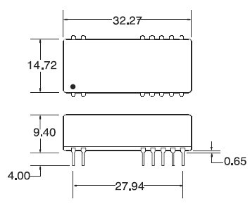 AM1N-2412DH60-N, DC/DC преобразователь мощностью 1 Вт, корпус: для монтажа на печатную плату DIP24
